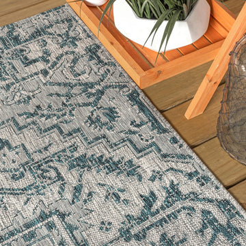 Estrella Bohemian Medallion Textured Weave Indoor/outdoor Octagon Rug